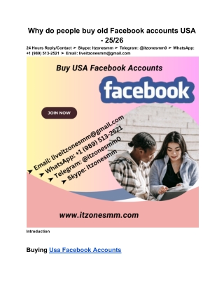 How To Buy Old Facebook Accounts In The USA - Family