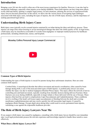 Navigating Legal Challenges with Birth Injury Lawyers Near Me