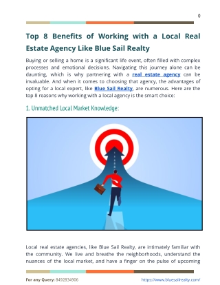 Top 8 Benefits of Working with a Local Real Estate Agency Like Blue Sail Realty