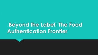 Food Authentication Testing market