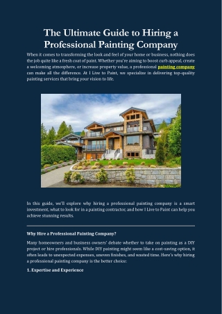 The Ultimate Guide to Hiring a Professional Painting Company