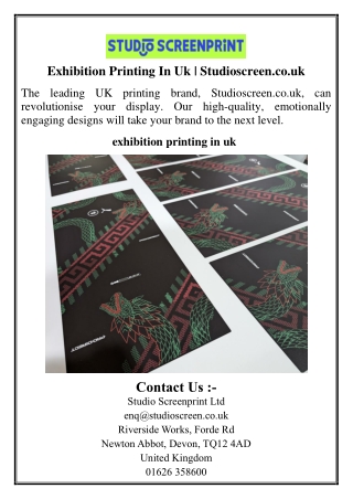 Exhibition Printing In Uk | Studioscreen.co.uk