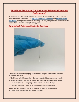 How Does Electrolyte Choice Impact Reference Electrode Performance