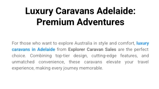 Luxury Caravans Adelaide_ Premium Adventures