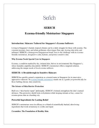 Eczema-friendly Moisturiser Singapore