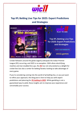 Top IPL Betting Live Tips for 2025: Expert Predictions and Strategies