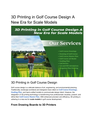 3D Printing in Golf Course Design_ A New Era for Scale Models__ off-site Kriti