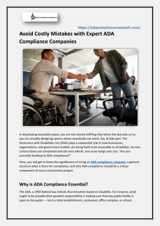 Avoid Costly Mistakes with Expert ADA Compliance Companies