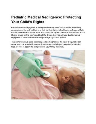 Pediatric Medical Negligence_ Protecting Your Child’s Rights