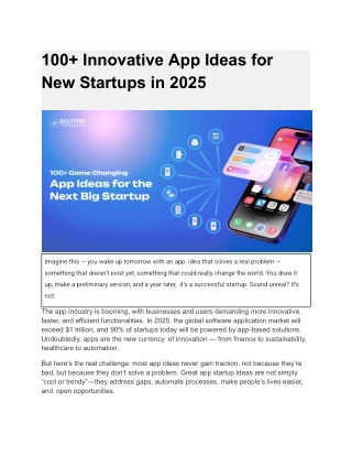 100  Innovative App Ideas for New Startups in 2025