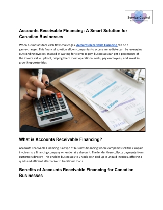 Accounts Receivable Financing_ A Smart Solution for Canadian Businesses