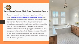 Professional Grout and Tile Restoration Services Available in New Tampa