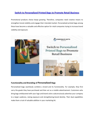 Switch to Personalized Printed Bags to Promote Retail Business