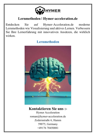 Lernmethoden | Hymer-acceleration.de