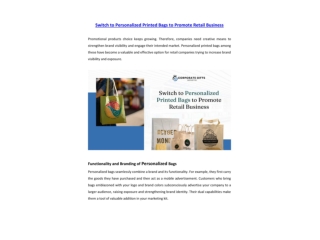 Switch to Personalized Printed Bags to Promote Retail