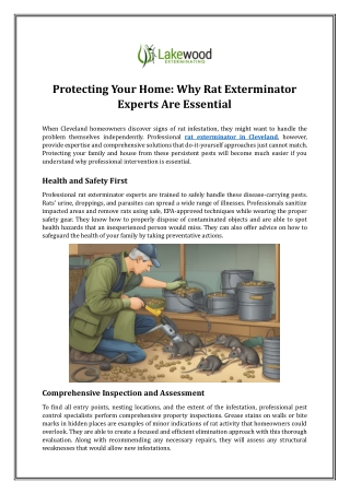 Protecting Your Home: Why Rat Exterminator Experts Are Essential