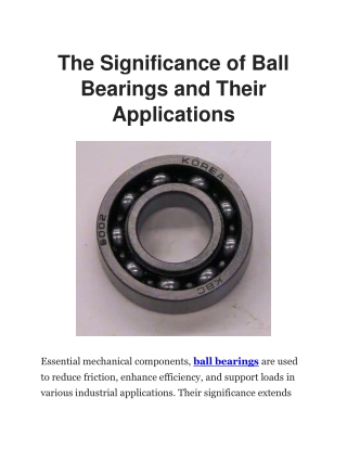Ball Bearing | Marginal Hydraulic