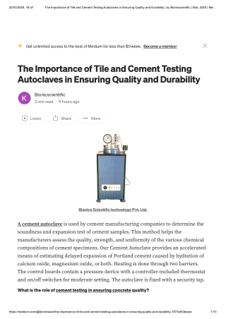 Cement Testing Autoclaves in Ensuring