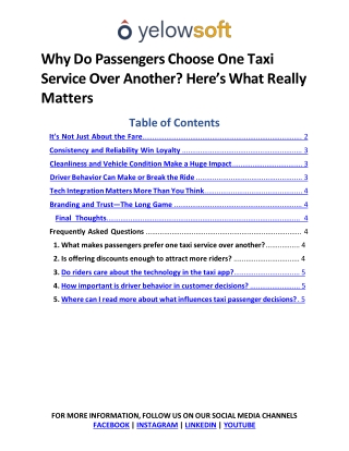 Why Do Passengers Choose One Taxi Service Over Another
