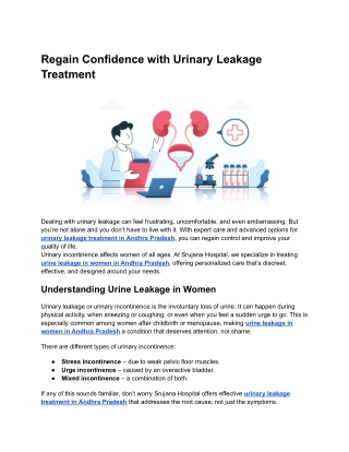 Regain Confidence with Urinary Leakage Treatment