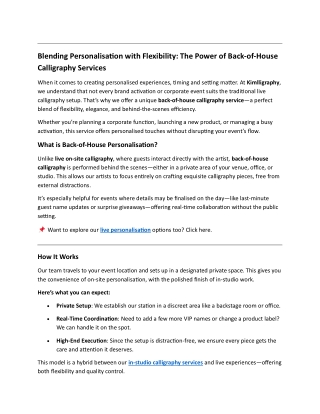 Blending Personalisation with Flexibility