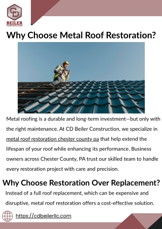 Metal Roof Restoration Chester County PA