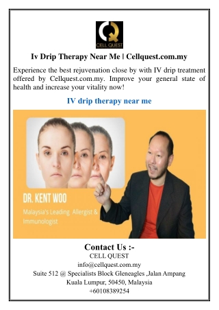 Iv Drip Therapy Near Me | Cellquest.com.my