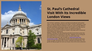 St. Paul’s Cathedral Visit With Its Incredible London Views