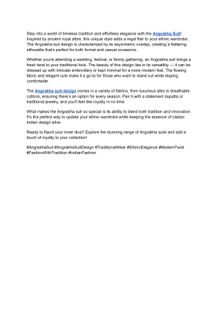 Stunning Angrakha Suits | Unique Angrakha Suit Designs for Every Occasion