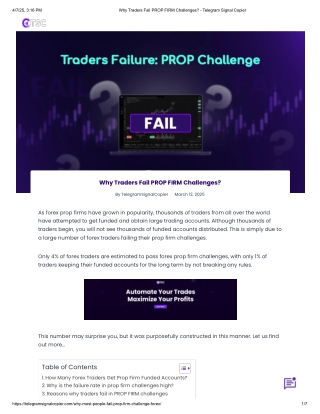 Why Traders Fail PROP FIRM Challenges PDF