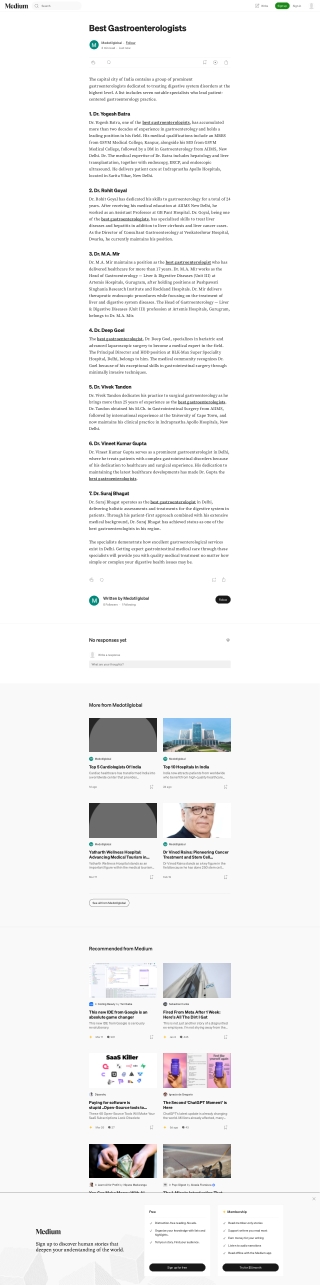 Best gastroenterologists In India