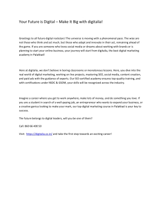 Best Digital Marketing Course in Palakkad