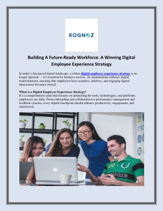 Building A Future-Ready Workforce - A Winning Digital Employee Experience Strategy