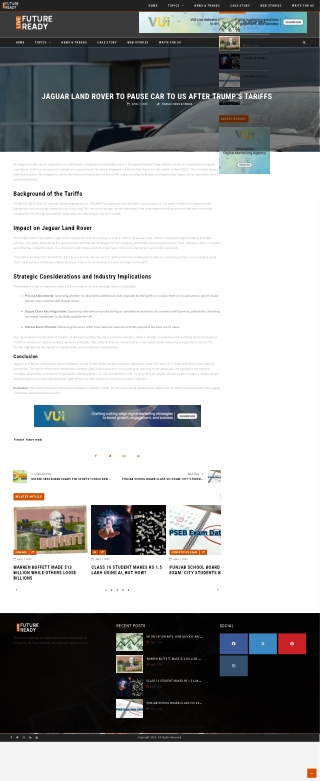 Jaguar Land Rover to pause car to US after Trump’s tariffs