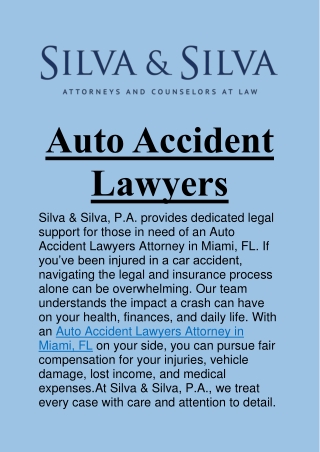 Auto Accident Lawyers Attorney in Miami, FL: Strong Representation After a Crash