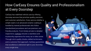 How CarEasy Ensures Quality and Professionalism at Every Doorstep