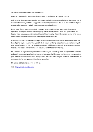 TWO WHEELER SPARE PARTS AND LUBRICANTS (18)