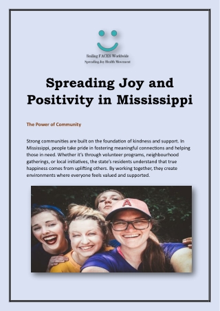 Spreading Joy and Positivity in Mississippi-Smiling Faces Worldwide