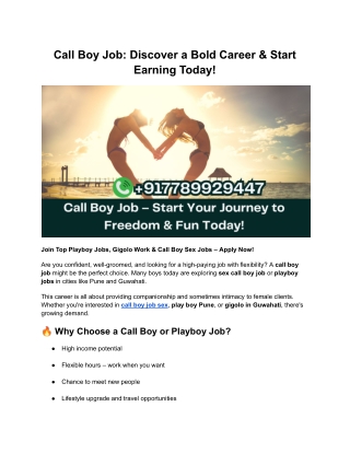 Call Boy Job_ Discover a Bold Career & Start Earning Today