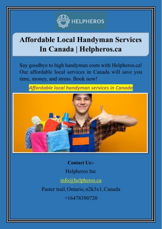 Affordable Local Handyman Services In Canada | Helpheros.ca