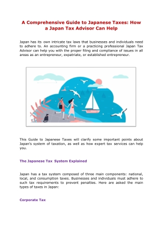 A Comprehensive Guide to Japanese Taxes How a Japan Tax Advisor Can Help