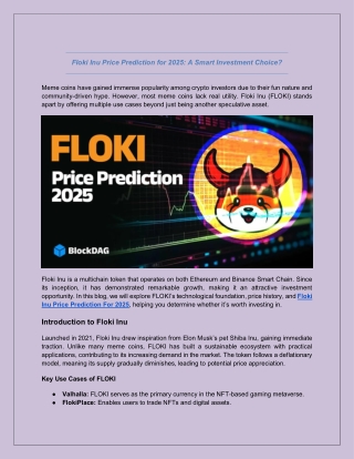 Floki Inu Price Prediction for 2025: A Smart Investment Choice?