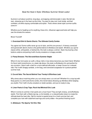 Beat the Heat in Style_ Effortless Summer Street Looks