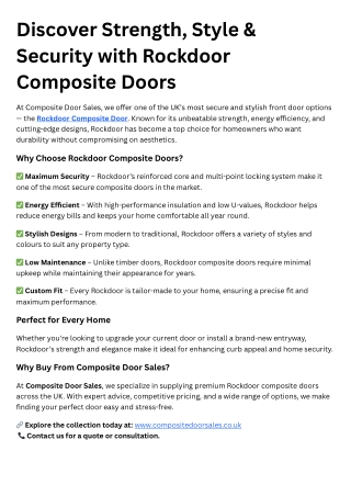 Rockdoor Composite Door | Composite Door Sales