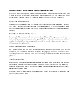 Upgrade Your Home Storage: Why Dressers and Chests of Drawers Are a Must-Have