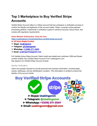 Top 3 Marketplace to Buy Verified Stripe Accounts