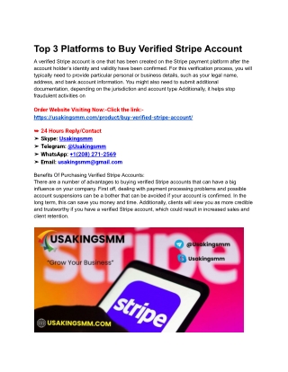 Top 3 Platforms to Buy Verified Stripe Account