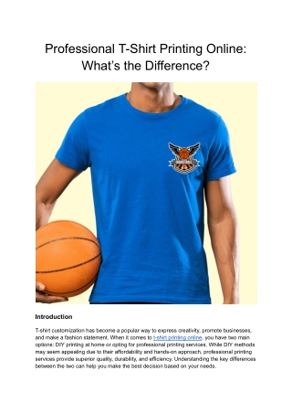 Professional T-Shirt Printing Online: What’s the Difference?