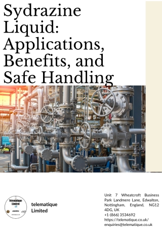 Sydrazine Liquid Applications, Benefits, and Safe Handling