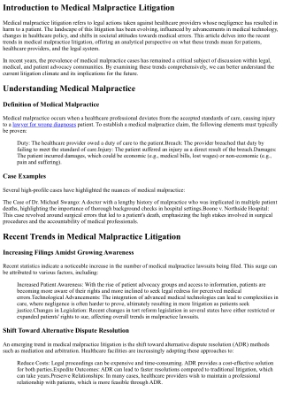 Examining Recent Trends in Medical Malpractice Litigation